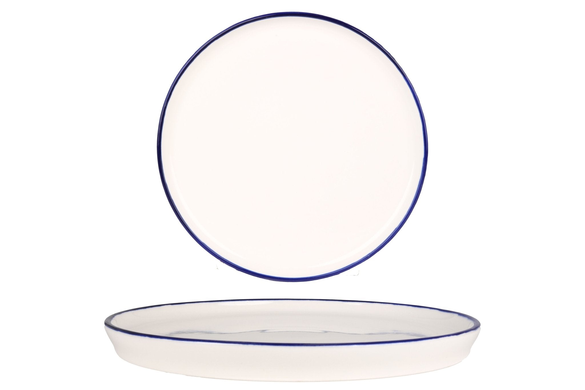 Premium Blue Edge Dinnerware Set - 24-Piece Elegant Porcelain Tableware for Formal Dining, Entertaining & Special Occasions