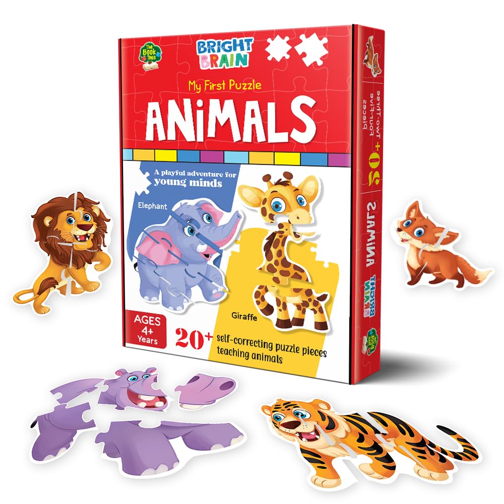 20+ Piece Large Animal Jigsaw Puzzle for Kids Ages 3-6 | Educational Preschool Learning Toy | Perfect Gift for Toddlers & Children | Fun Classroom & Birthday Party Activity | Majestic Book Club