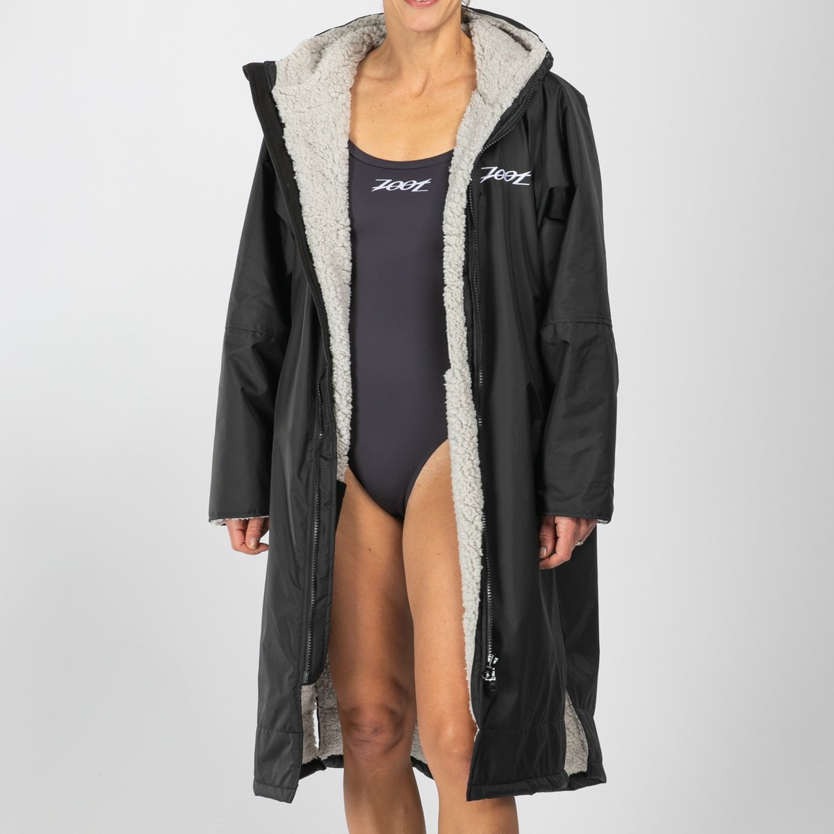 Unisex Ultra Swim Parka - Waterproof & Quick-Dry Swim Jacket for Men & Women (Black) | Perfect for Swimming, Surfing & Beach Activities