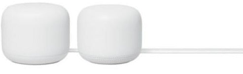 Google Nest WiFi 5 Router with Point - 2 Pack Set for Whole Home Mesh Network Coverage | Fast & Reliable Wireless Internet for Smart Homes, Streaming & Gaming