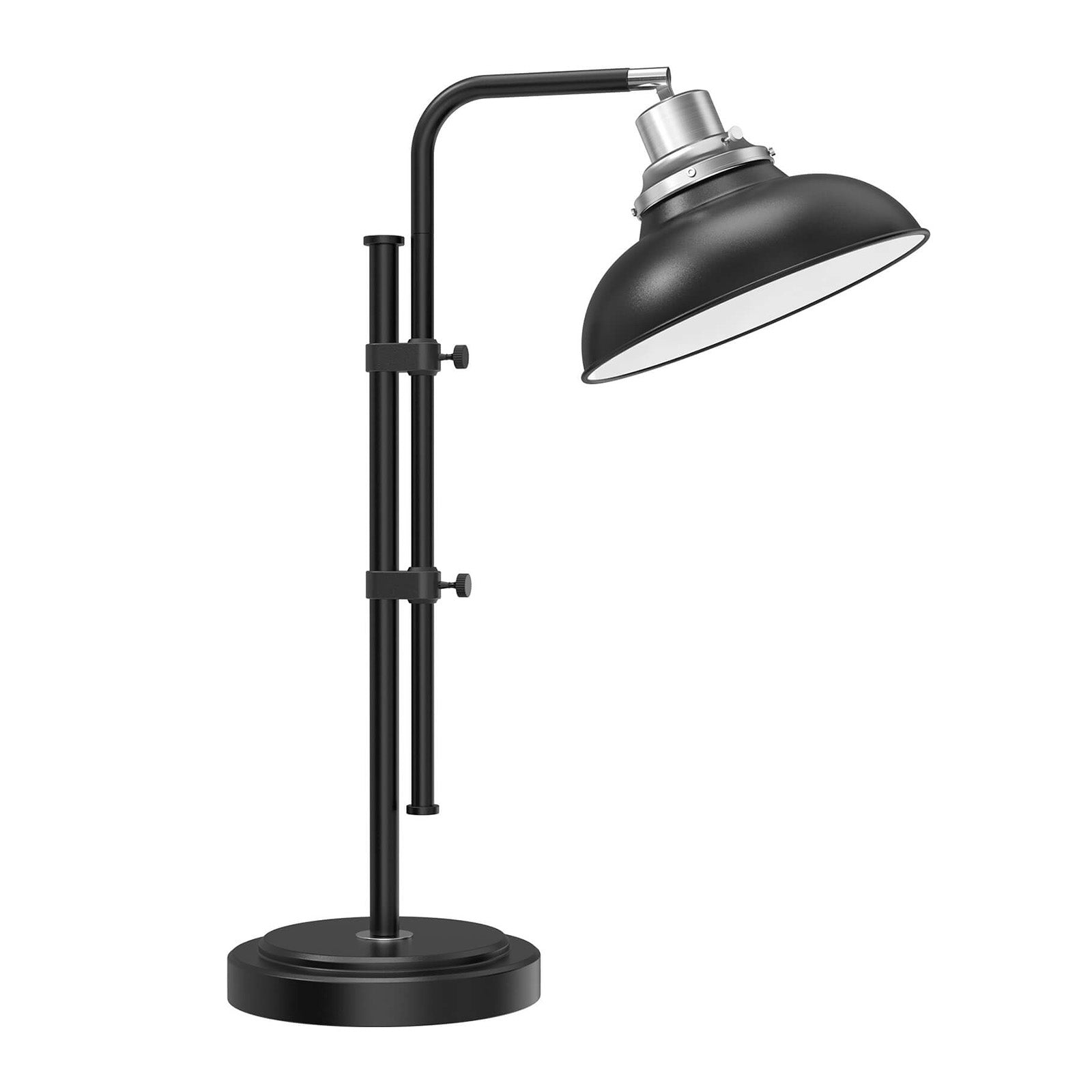Vintage Industrial Table Lamp with Adjustable Height & Swivel Head - Perfect for Home Office, Study, and Workshop Lighting