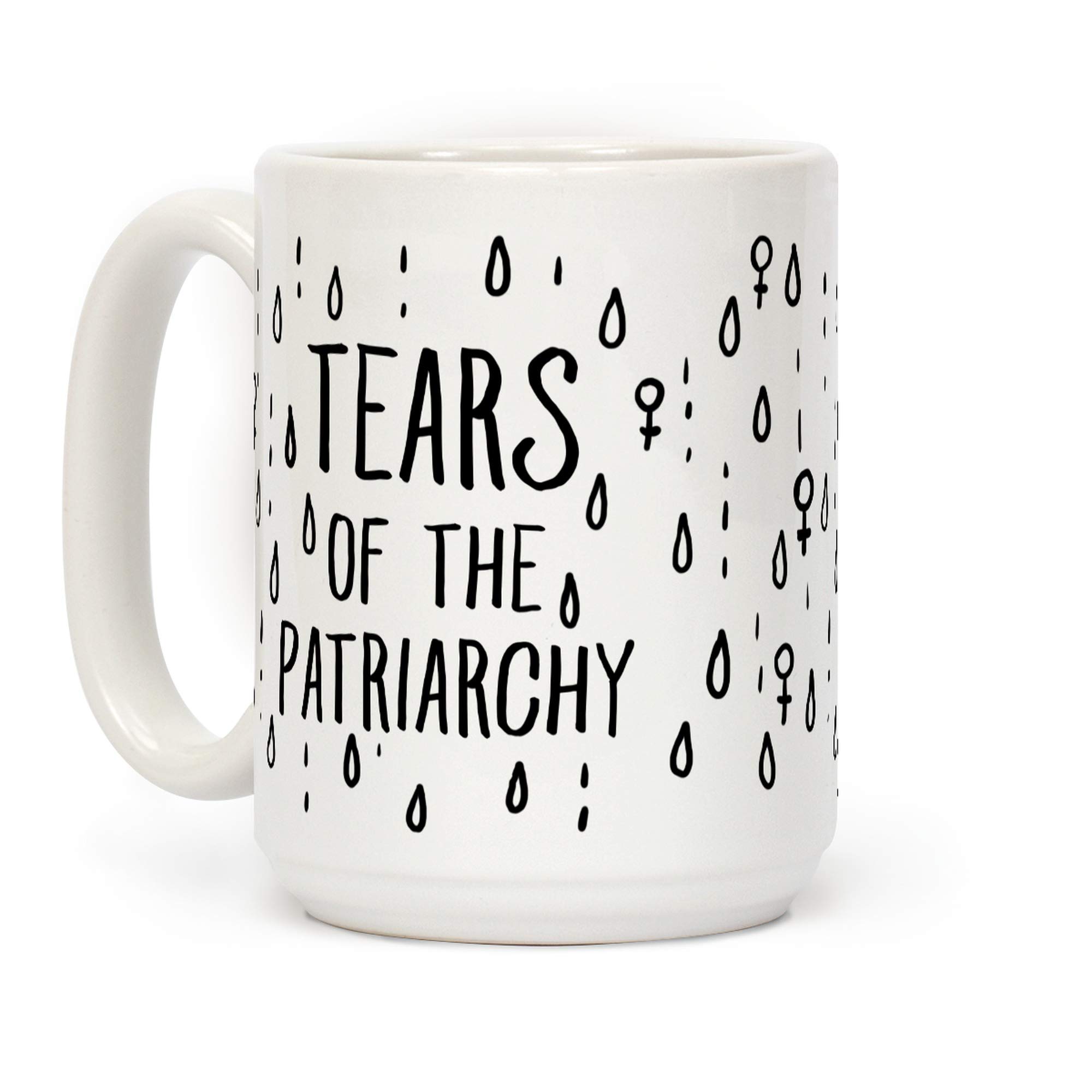 LookHUMAN Rights Coffee Mug - Feminist & Patriarch Double-Sided 15oz Ceramic Cup for Women & Men | Unique Novelty Coffee Mug Gift for Office, Home & Activism | Funny Political Statement Drinkware