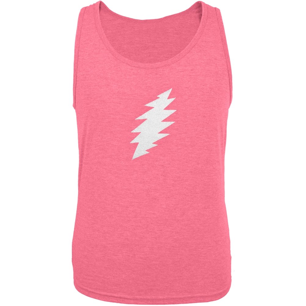 Grateful Dead White Lightning Bolt Hot Pink Tank Top for Women - Large Size, Vintage Band Tee, Casual Summer Wear, Music Festival Outfit, Concert Apparel