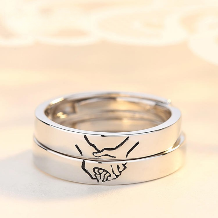 Promise Rings for Couples - Hold My Hand Matching Rings | E91 - Perfect for Anniversaries, Engagements & Romantic Gifts