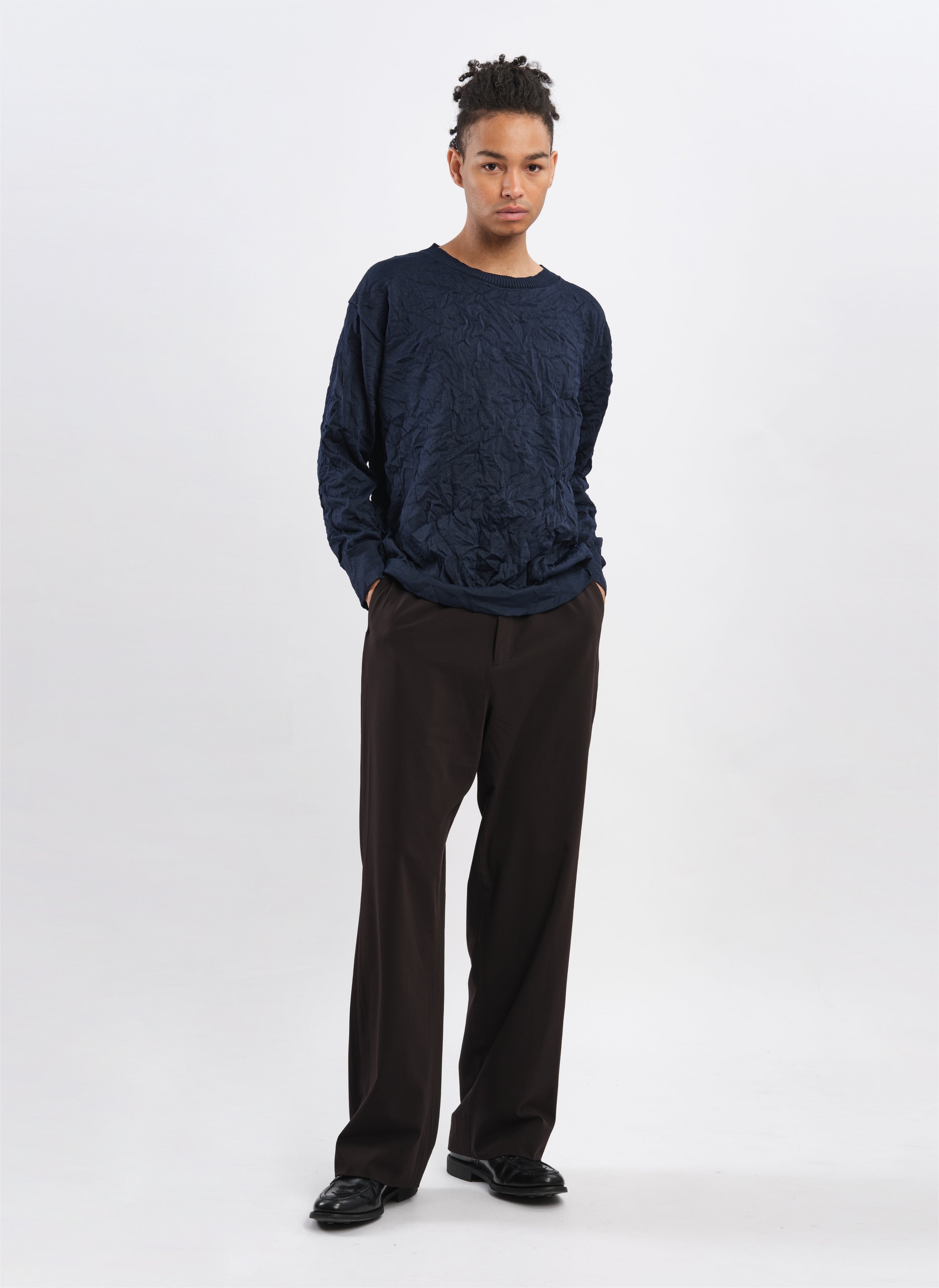 Wrinkle-Resistant Polyester Dry Knit Pullover Sweater - Lightweight & Comfortable for Casual Wear, Travel & Office Outfits
