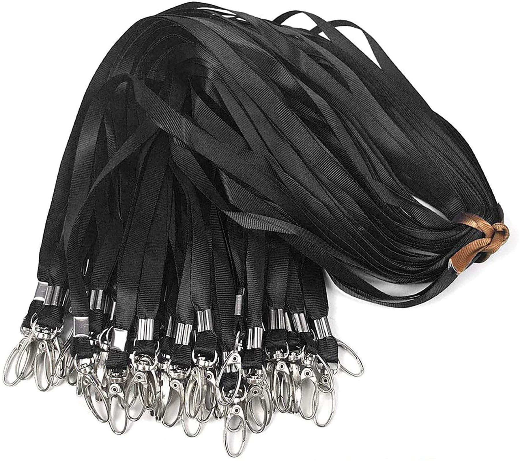 100Pcs Bulk Lanyards with Swivel Hooks - ID Badge Holders for Work & Events