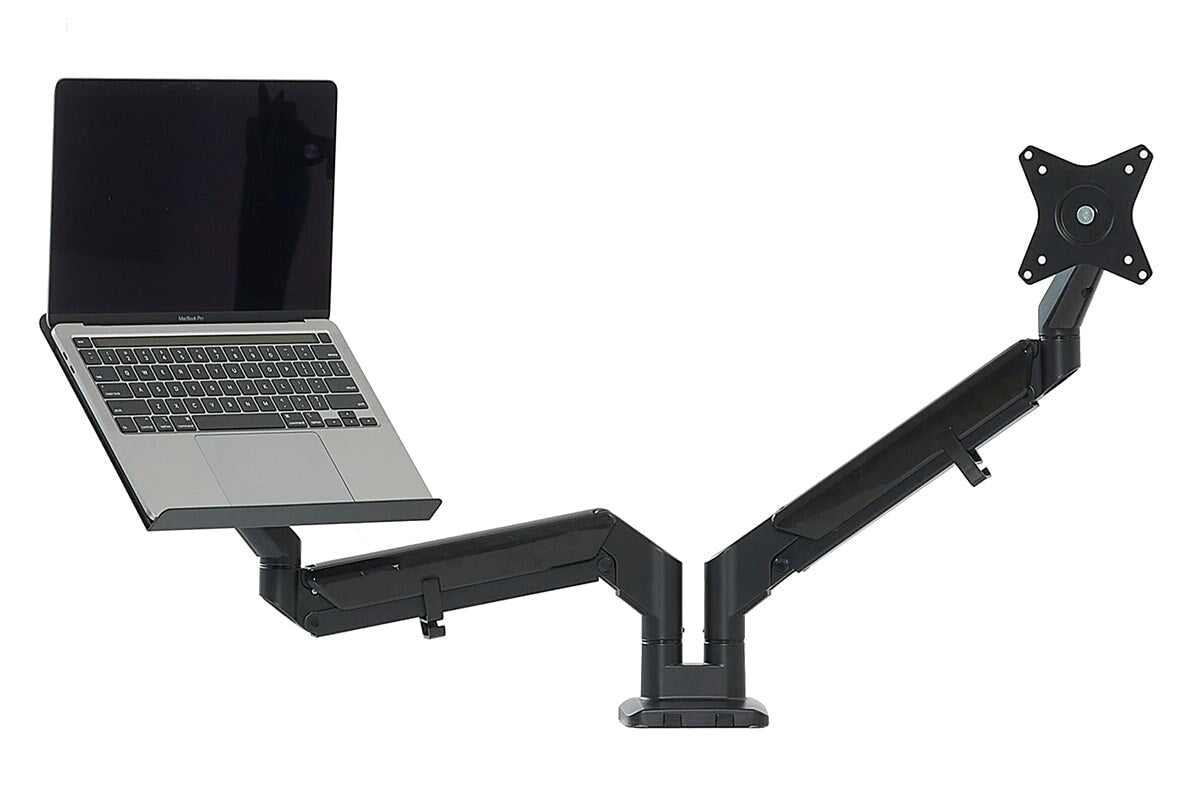 Ergonomic Uplifting Yogiflex Dual Monitor Arm Stand - Adjustable Height & Tilt for 13-32 Inch Screens - Perfect for Home Office & Gaming Setup