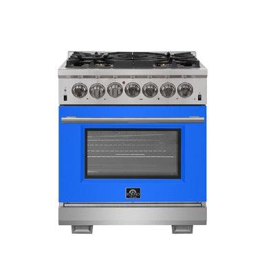 Forno Capriasca 30-inch 4.53 cu. ft. Professional Freestanding Dual Fuel Range - Natural Gas & Propane - Stainless Steel (Model FFSGS6187 30) | Perfect for Home Chefs & Commercial Kitchens