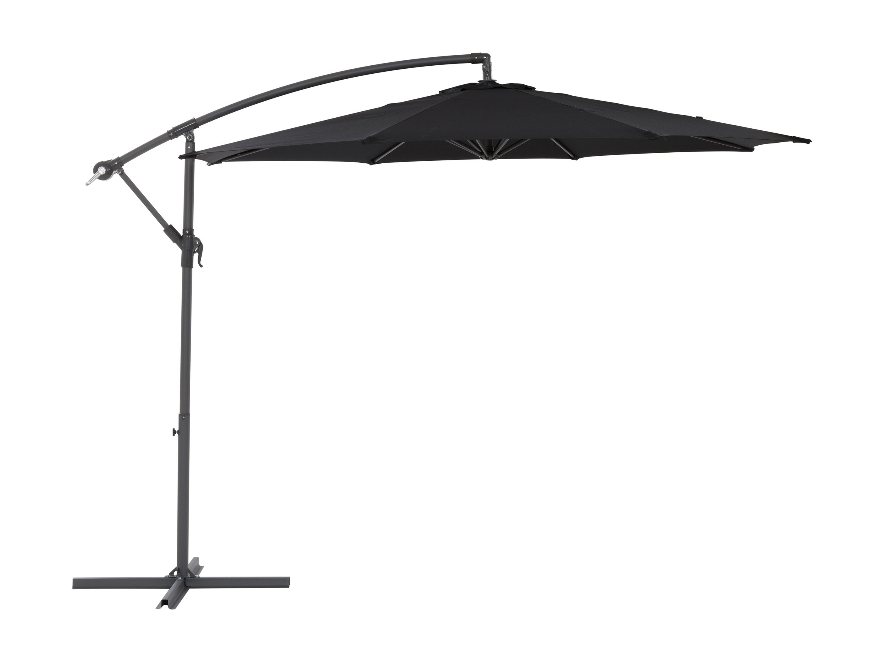 9.5ft Tilting Offset Patio Umbrella - Adjustable Cantilever Outdoor Umbrella with Wind Vent, Heavy Duty Steel Frame - Perfect for Poolside, Backyard, Deck, and Garden Shade (Black)