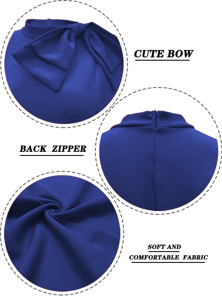 TOPONSKY Women's Ruched Peplum Maternity Dress with Bow - Elegant Tea Party & Church Formal Wear for Special Occasions