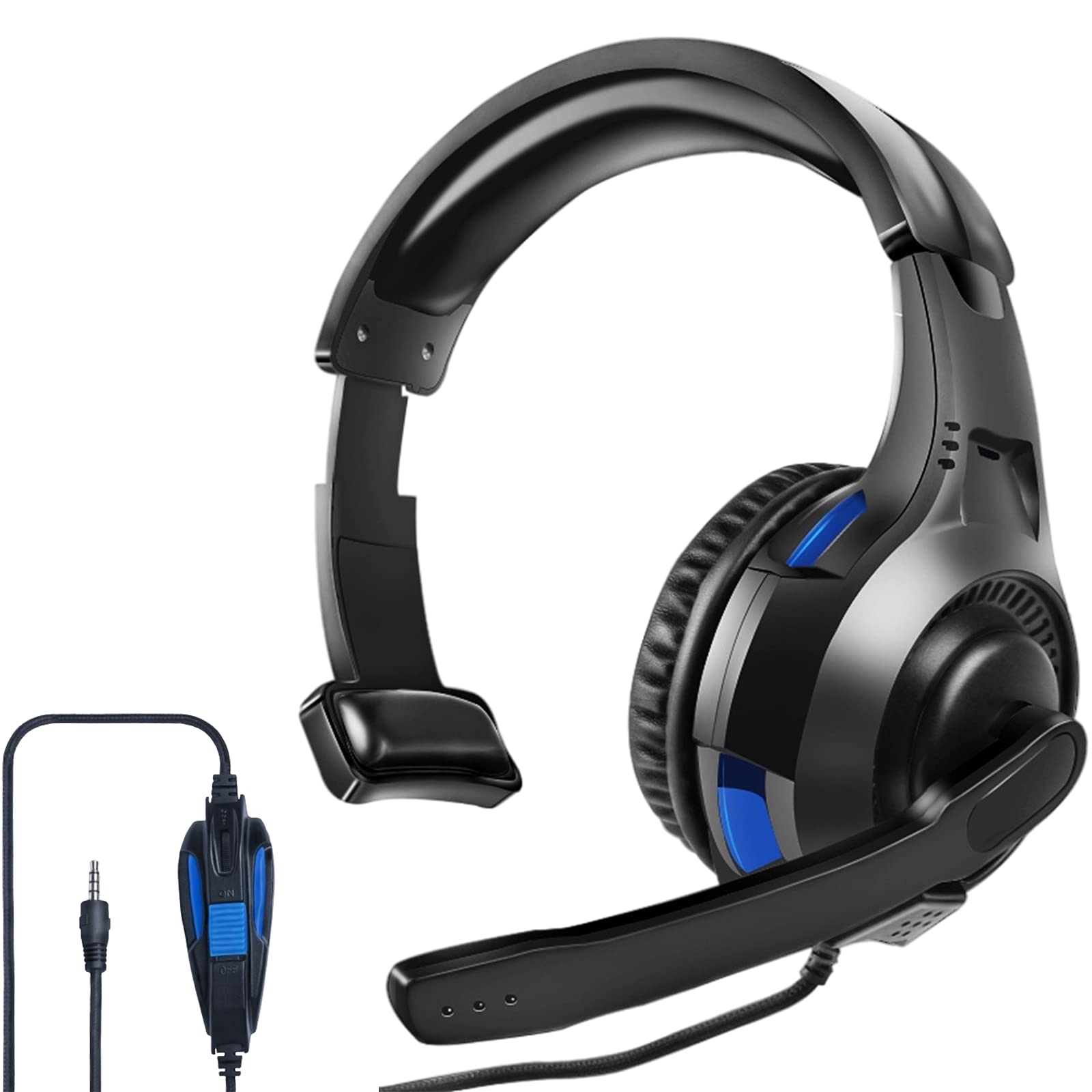 Wireless Gaming Headset with Microphone for PS5, PS4, Xbox Series X/S, Nintendo Switch & PC - 3.5mm Wired Unilateral Headphones with Mic Control for Laptops, Tablets & Phones - Perfect for Online Gaming, Streaming & Video Calls