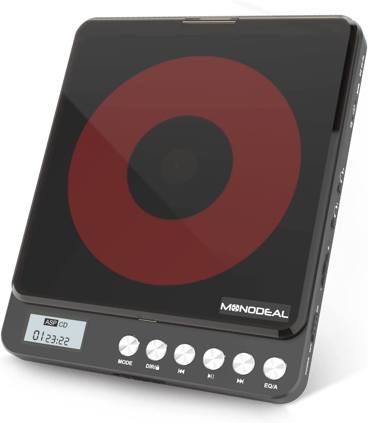 Portable CD Player with Built-in Speakers & Rechargeable Battery - Anti-Skip Shockproof Personal CD Player with Dual 3.5mm Headphone Jacks & LCD Display - Perfect for Home, Car, Travel, Workouts and Outdoor Activities