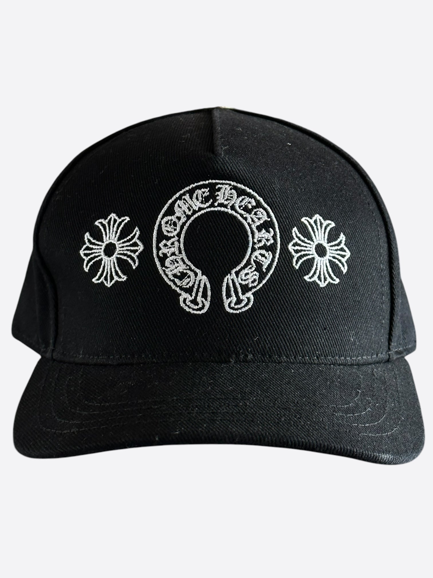 Chrome Hearts Black & White Horseshoe Logo Baseball Cap - Stylish Fashion Hat for Men & Women, Perfect for Streetwear, Casual Outfits & Outdoor Activities
