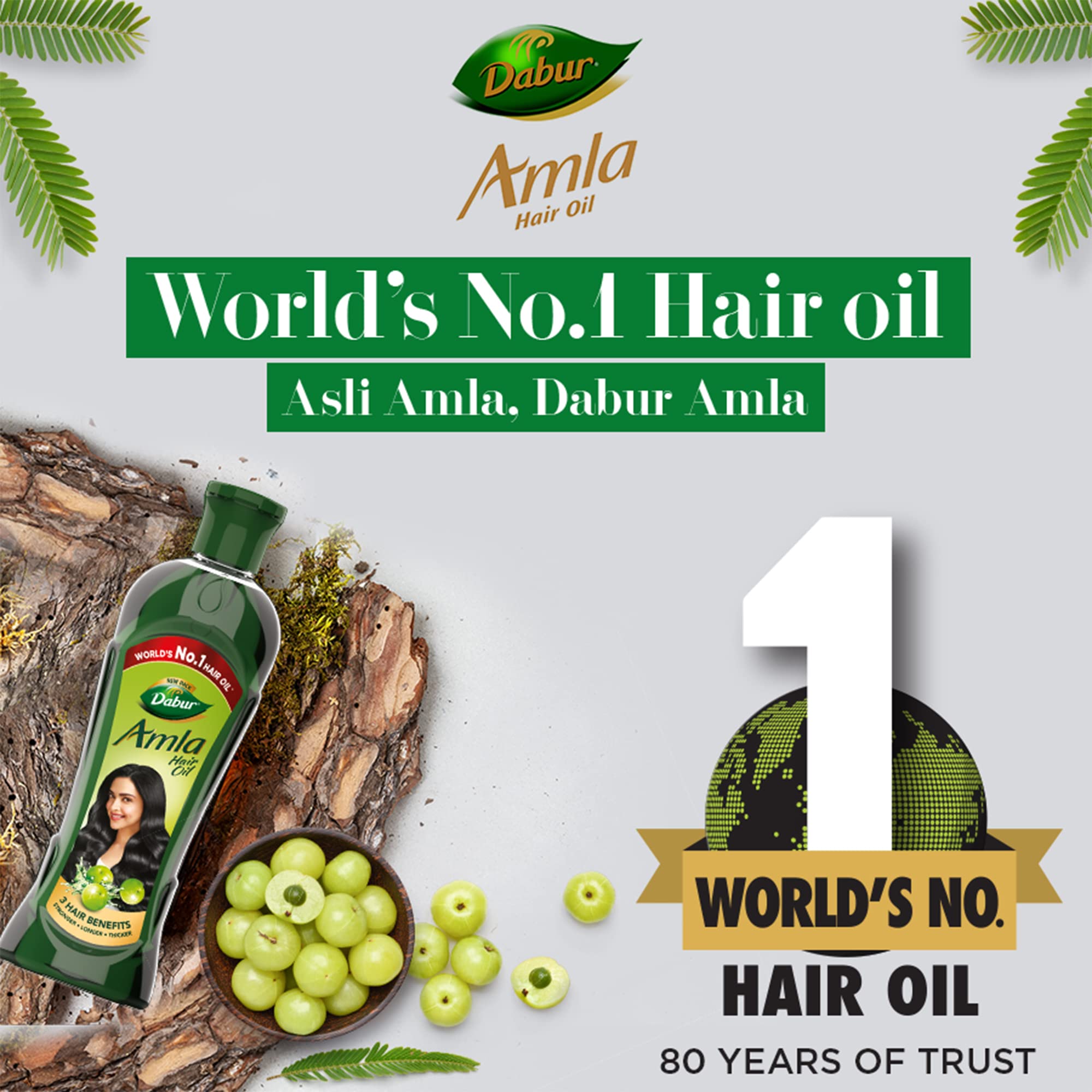 Dabur Amla Hair Oil - 180ml | Natural Hair Growth Treatment for Strong, Long & Thick Hair | Nourishes Scalp, Reduces Hair Fall | Ayurvedic Herbal Remedy for Healthy Hair | Perfect for Daily Hair Care & Scalp Massage at Home