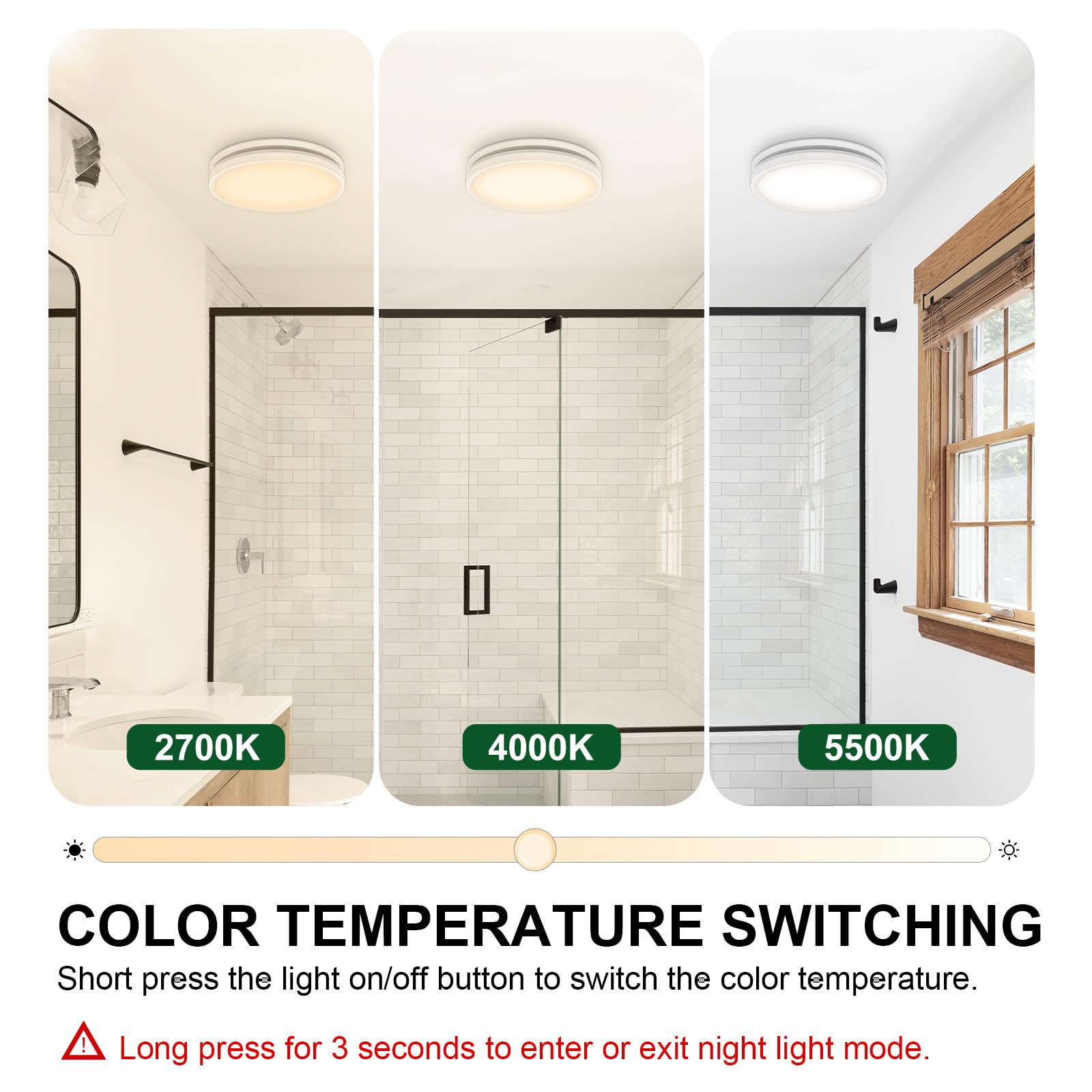 Akicon Single Pole Exhaust Fan Dimmer Switch with Light - Neutral Wire Required, White - Perfect for Bathroom, Kitchen & Home Ventilation Systems
