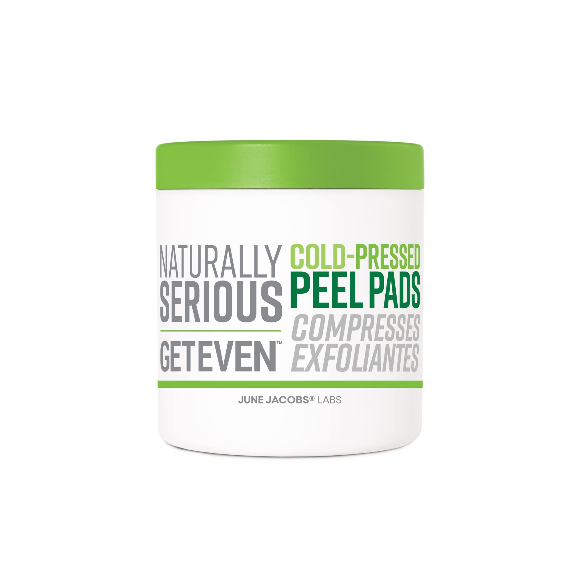 Naturally Serious Get Even Cold-Pressed Exfoliating Peel Pads for Sensitive Skin - Vegan & Cruelty-Free Skincare Treatment for Uneven Texture | At-Home Facial & Daily Glow Routine