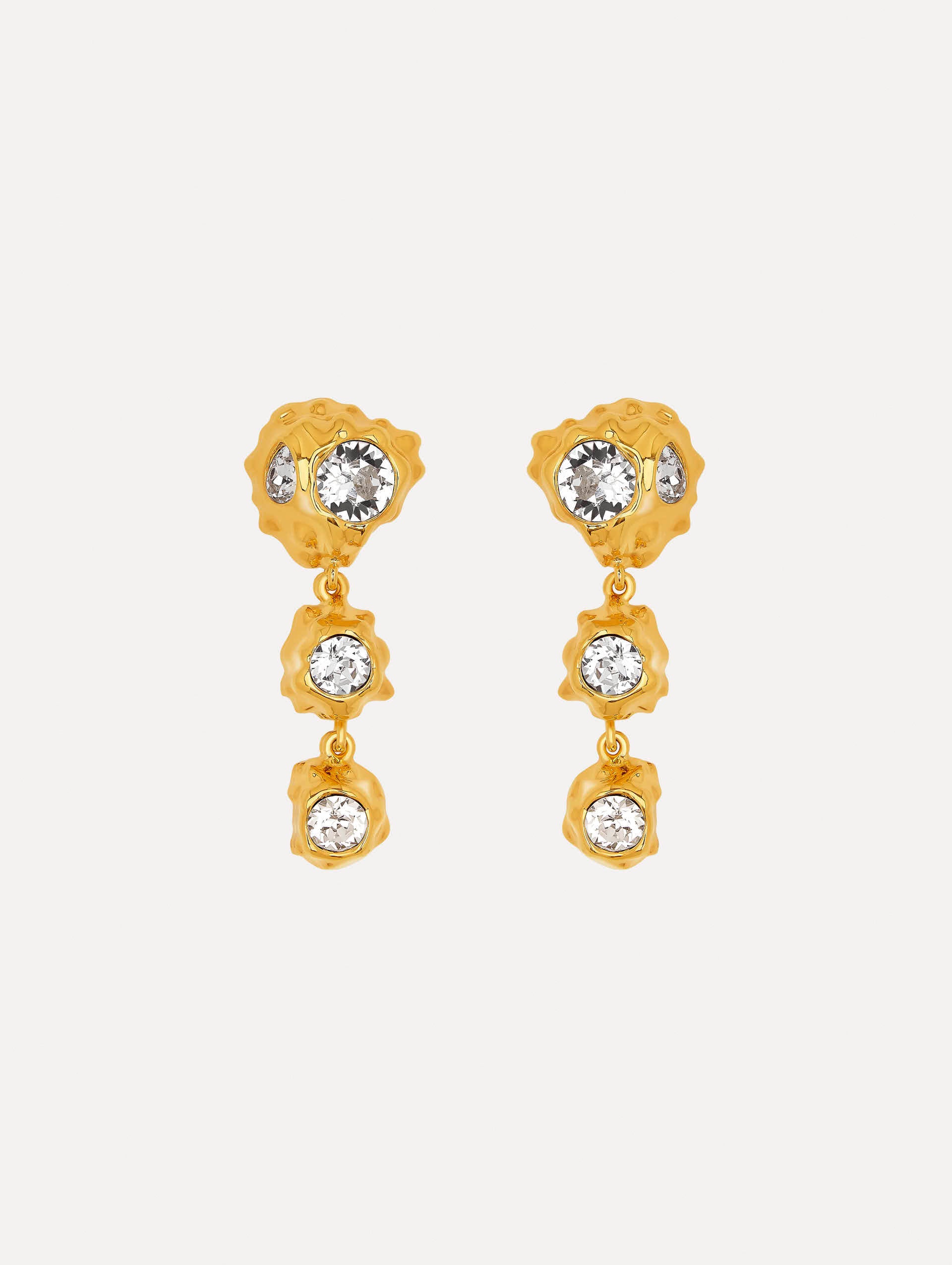 Textured Metal Triple Drop Earrings for Women - Boho Chic Dangle Jewelry for Party, Wedding & Everyday Wear