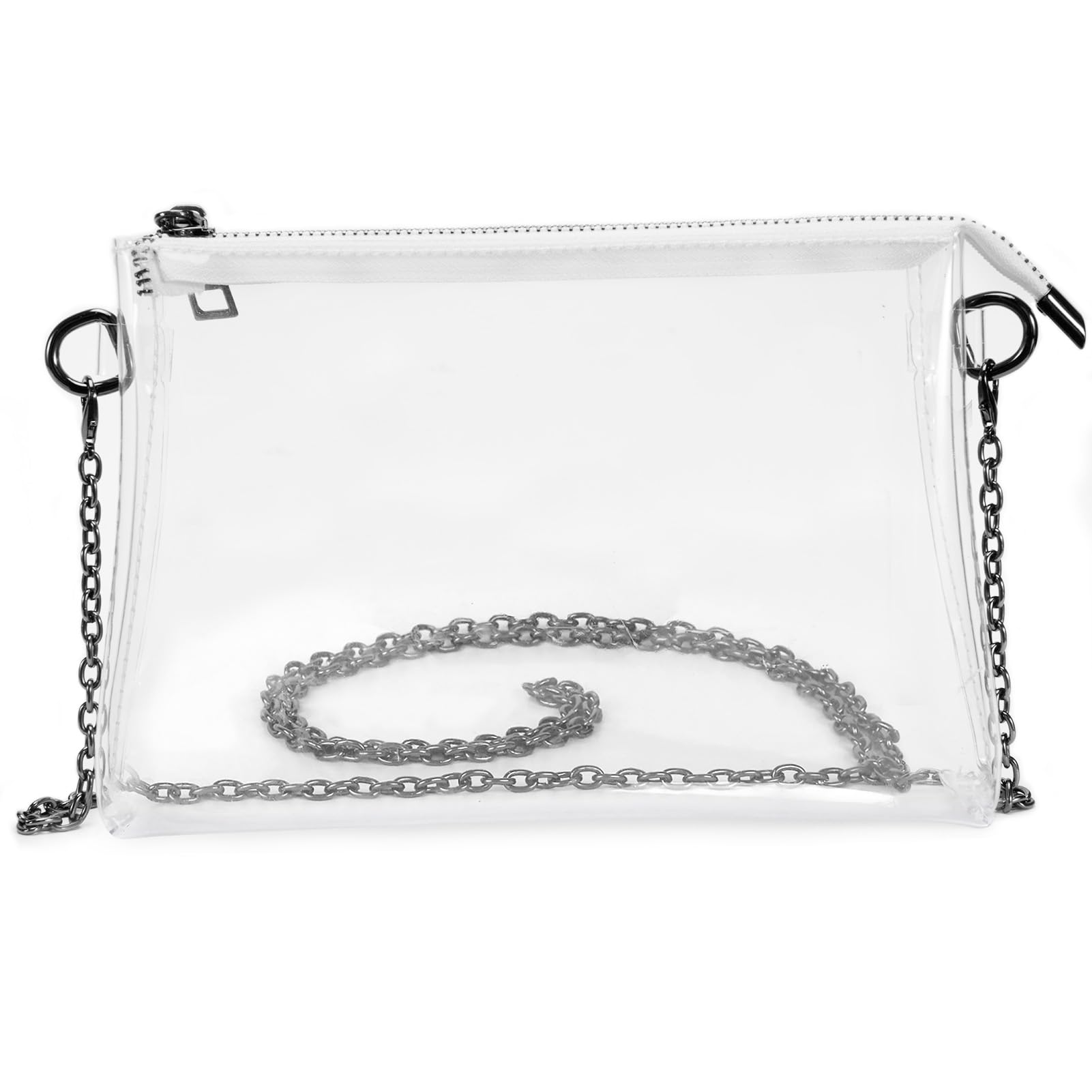 Lorbro Clear Purse for Women - Stadium Approved Transparent Crossbody Bag with Secure Zipper Closure | Perfect for Concerts, Sports Events & Travel | Fashionable & Functional Clear Handbag