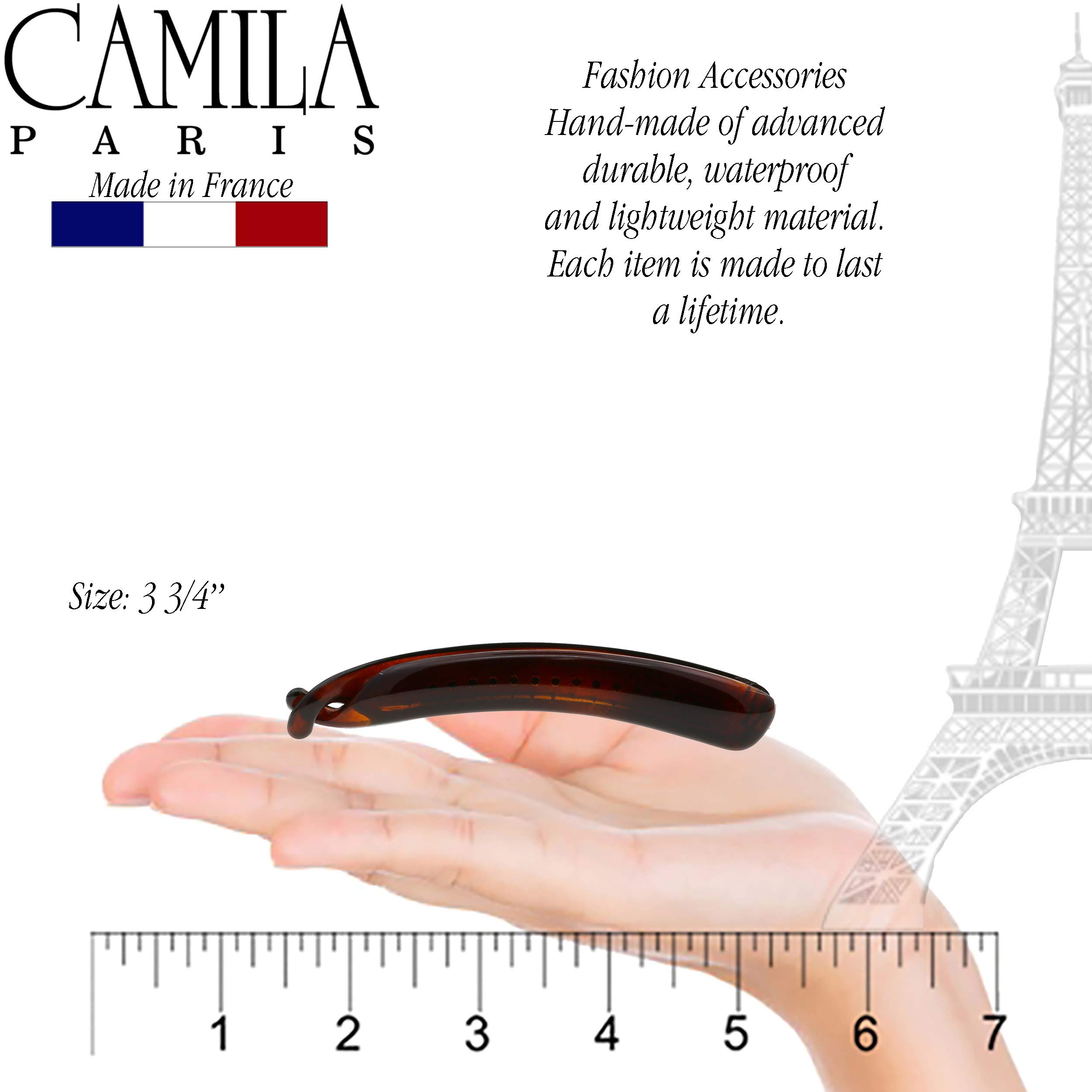 Camila Paris NV133 French Hair Banana Clip - Non-Slip Interlocking Comb for Women | Classic Girls Updo & Flexible Ponytail Holder | Durable Styling Hair Accessories Made in France | Perfect for Work, Parties & Everyday Hairstyles