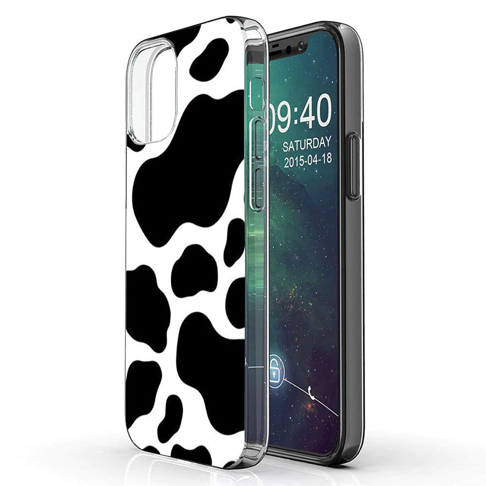 Ultra Slim Flexible TPU Case for Apple iPhone 12 Pro Max/12 Max - Shockproof Protective Cover with Cow Print Design - Perfect for Everyday Use, Travel & Outdoor Activities