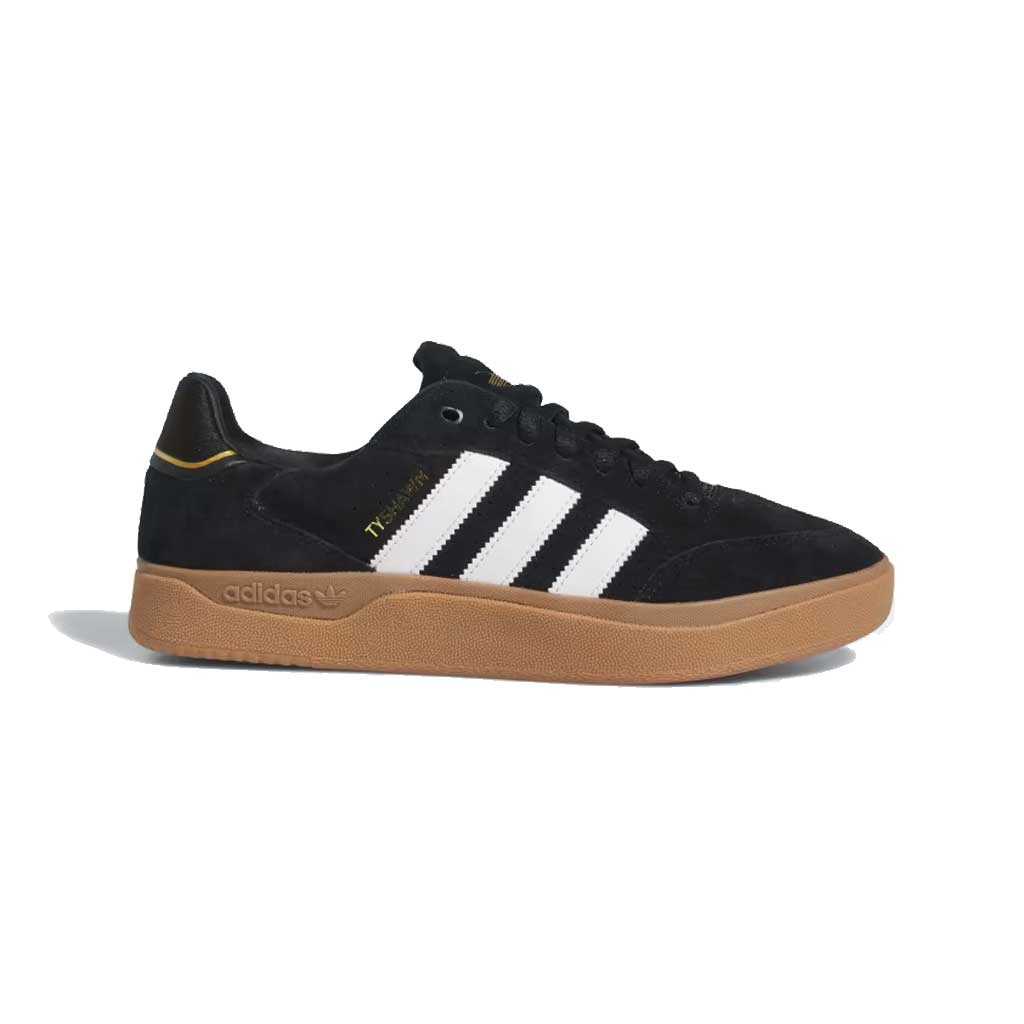 Adidas Tyshawn Low Sneakers - Men's Core Black/Cloud White/Gum Basketball Shoes for Casual Wear & Street Style
