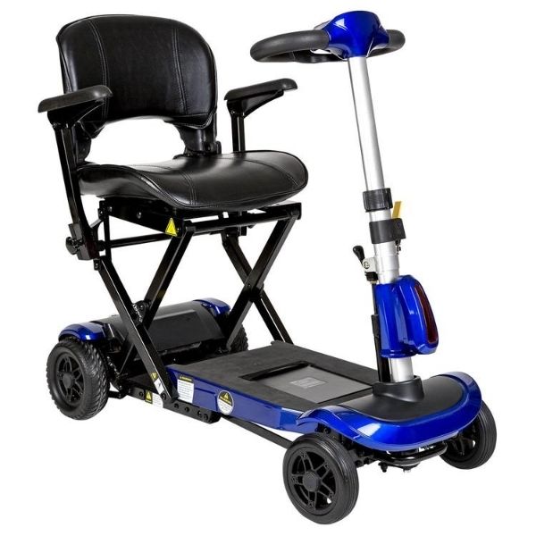 Drive Medical ZooMe Auto Flex Folding Travel Scooter - Lightweight Mobility Scooter for Adults & Seniors - Perfect for Airports, Shopping Malls & Outdoor Adventures