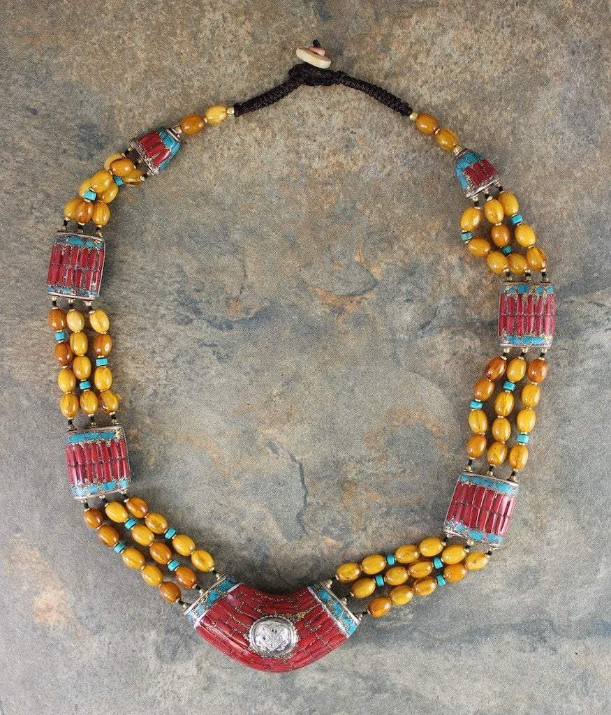 Authentic Tibetan Amber Necklace - Natural Healing Stone Jewelry for Women & Men - Perfect for Meditation, Yoga & Spiritual Gifts