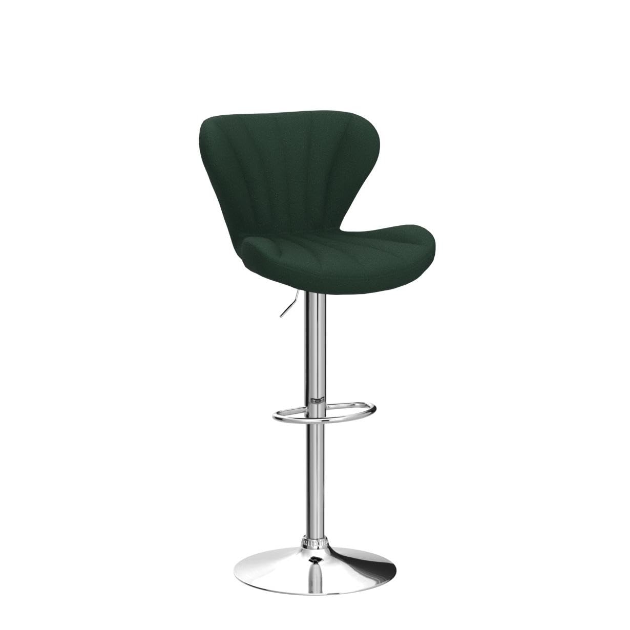 Roundhill Furniture Ellston Velvet Adjustable Swivel Bar Stools - Set of 2, Green Velvet Upholstery, Counter Height Stools for Kitchen Island, Bar or Breakfast Nook