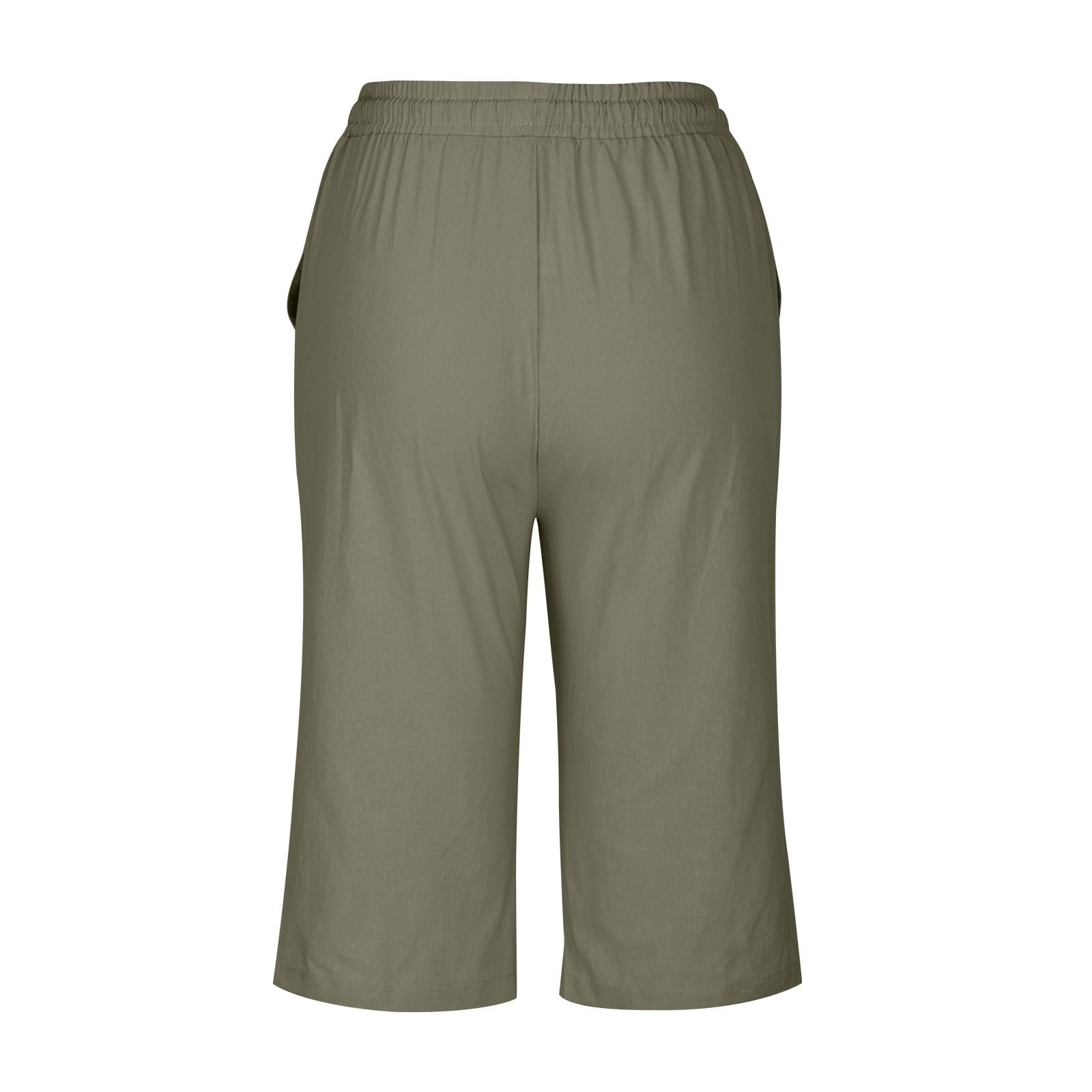Women's Linen Bermuda Shorts - High Waisted Summer Shorts with Pockets for Beach & Lounge