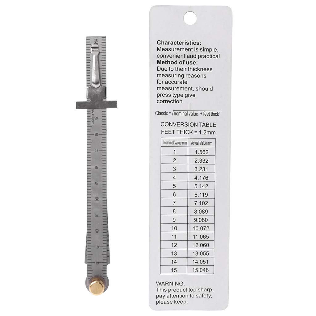 Youngy 2-in-1 Metric Taper Welding Feeler Gauge & Depth Ruler - Stainless Steel Gap & Hole Measurement Tool for Automotive, Metalworking & DIY Projects