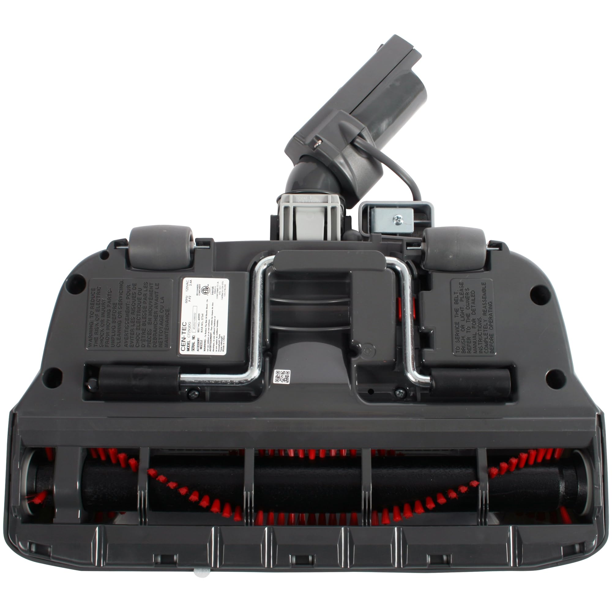 Cen-Tec Systems 94764 CT25 Central Vacuum Electric Nozzle with Integrated Wand - Black | Powerful Cleaning for Carpets & Hard Floors | Perfect for Home & Office Use