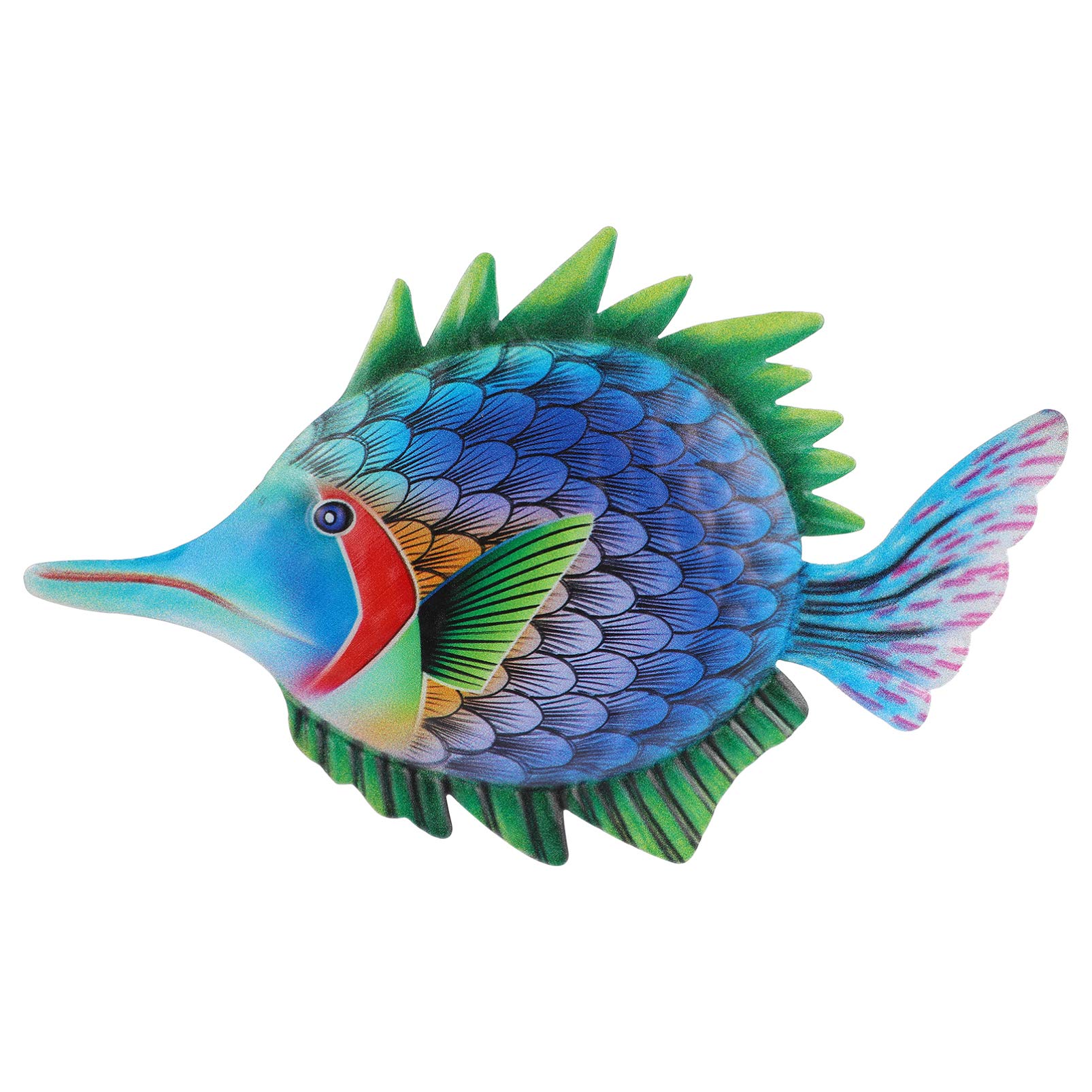 Cabilock Metal Fish Wall Art - Nautical Coastal Ocean Animal Sculpture, Vivid Tropical Sea Decor for Home, Bedroom, Living Room, Office & Garden (Blue) - Perfect for Beach House, Coastal Theme & Underwater Decor