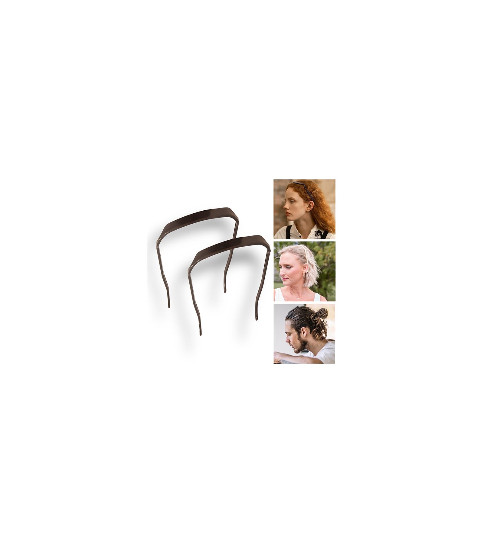 2PCS Square Invisible Hairbands for Women & Men - 2024 Curly Thick Headbands, Medium to Large Hair Bands for Curly Hair Styling | Perfect for Work, Gym, and Everyday Use