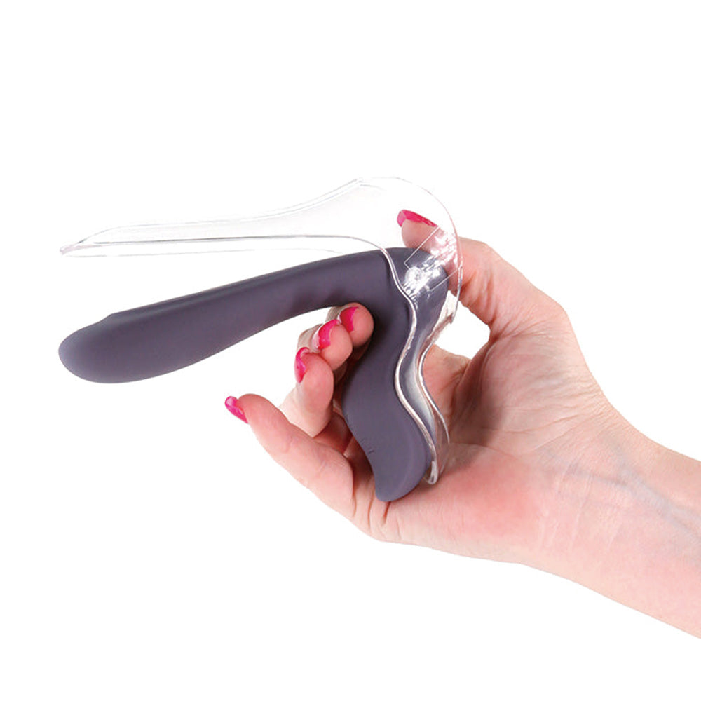 Inya GynoVibe Silicone Speculum Vibrator with LED Light - Discreet & Rechargeable Adult Toy for Women's Pleasure - Perfect for Solo Play & Couples Intimacy