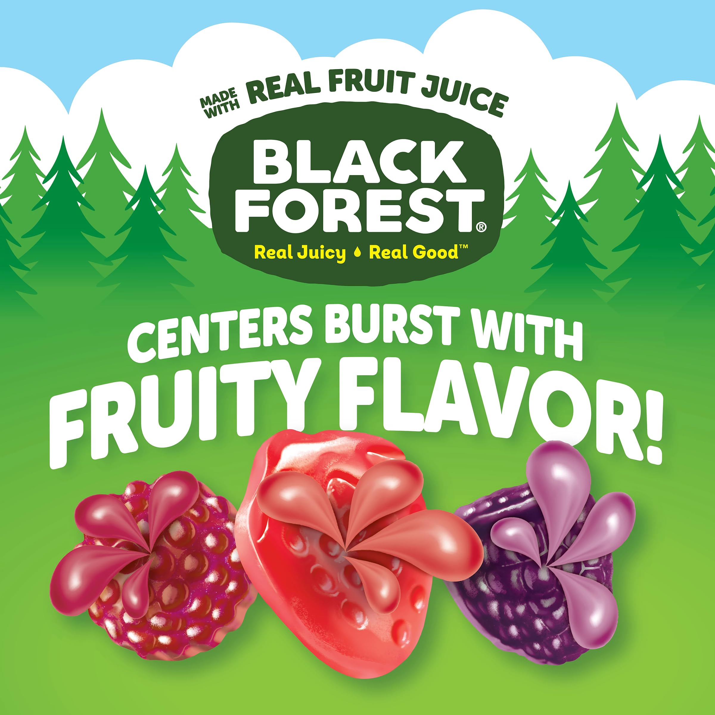 Black Forest Organic Juicy Burst Mixed Berry Fruit Snacks - 0.8oz (40 Count) - Gluten Free, Vegan Gummy Treats for Kids Lunch Box, School Snacks & On-the-Go Healthy Snacking