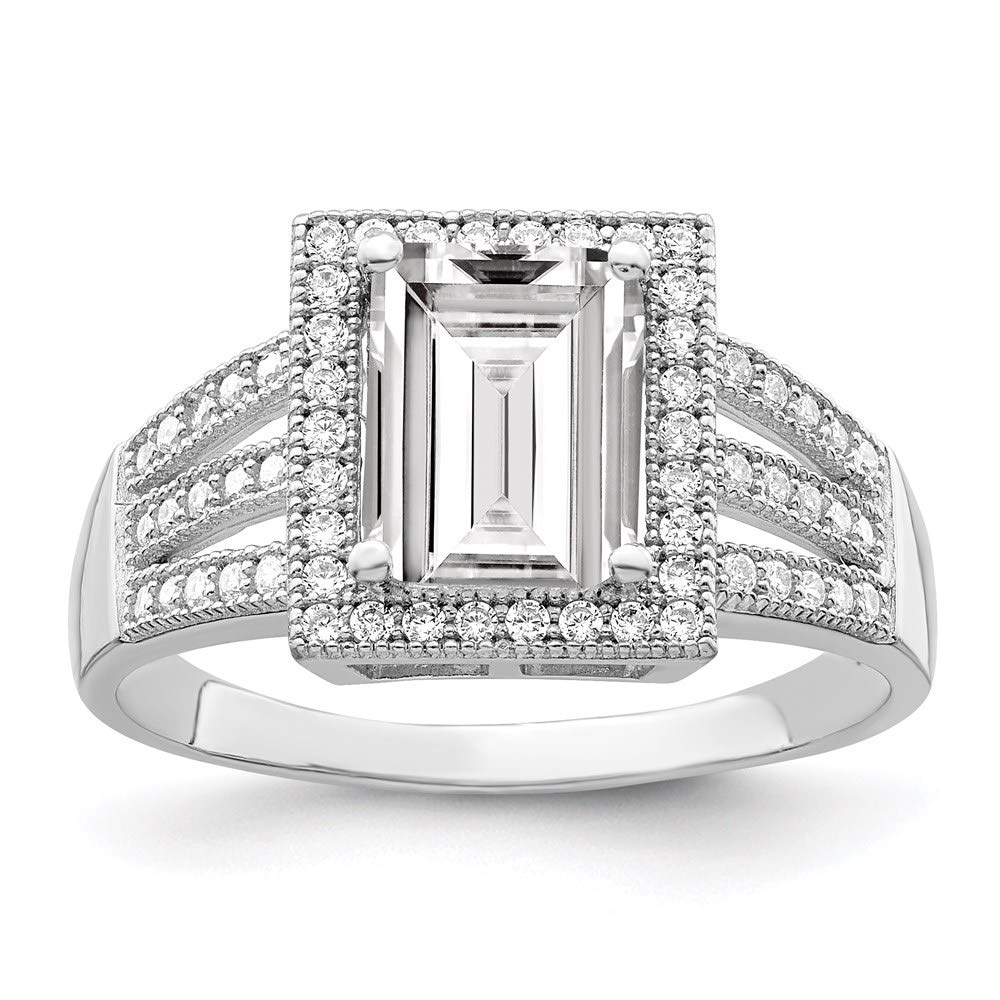 925 Sterling Silver Cubic Zirconia Ring for Women - Sparkling Embers Design, Elegant Fine Jewelry Gift for Her - Perfect for Anniversaries, Birthdays & Special Occasions