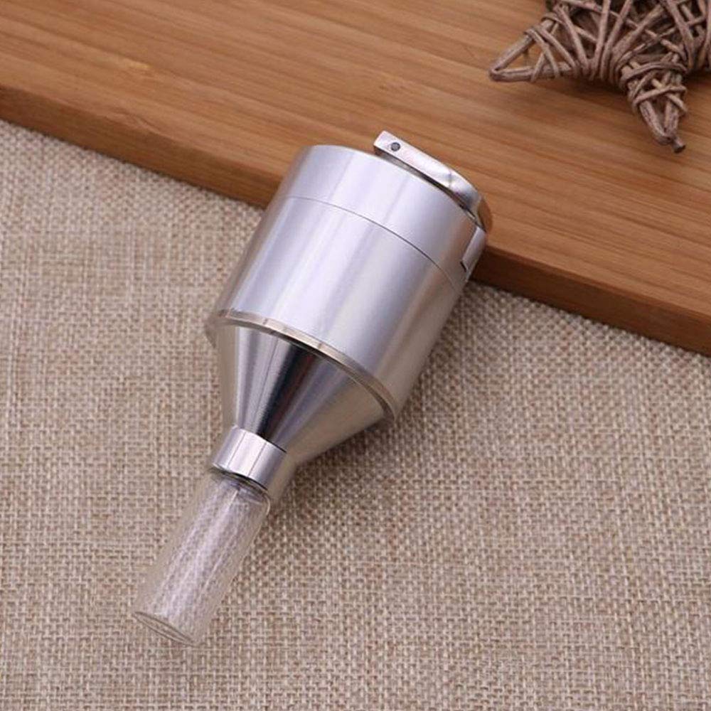 Premium Stainless Steel Hand Crank Spice Grinder with Glass Bottle & Funnel - Fine Powder Mill for Herbs, Tea, Coffee, Seasonings - Perfect for Kitchen, Camping, Travel & DIY Spice Blends