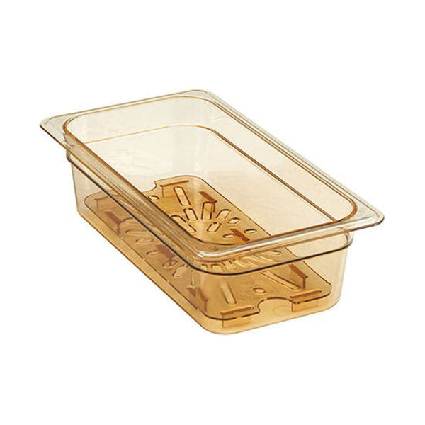 Cambro 30HPD150 H Pan High Heat Drain Shelf, Amber, 1/3 Size - Durable Food Storage Container for Commercial Kitchens, Restaurants & Catering Services