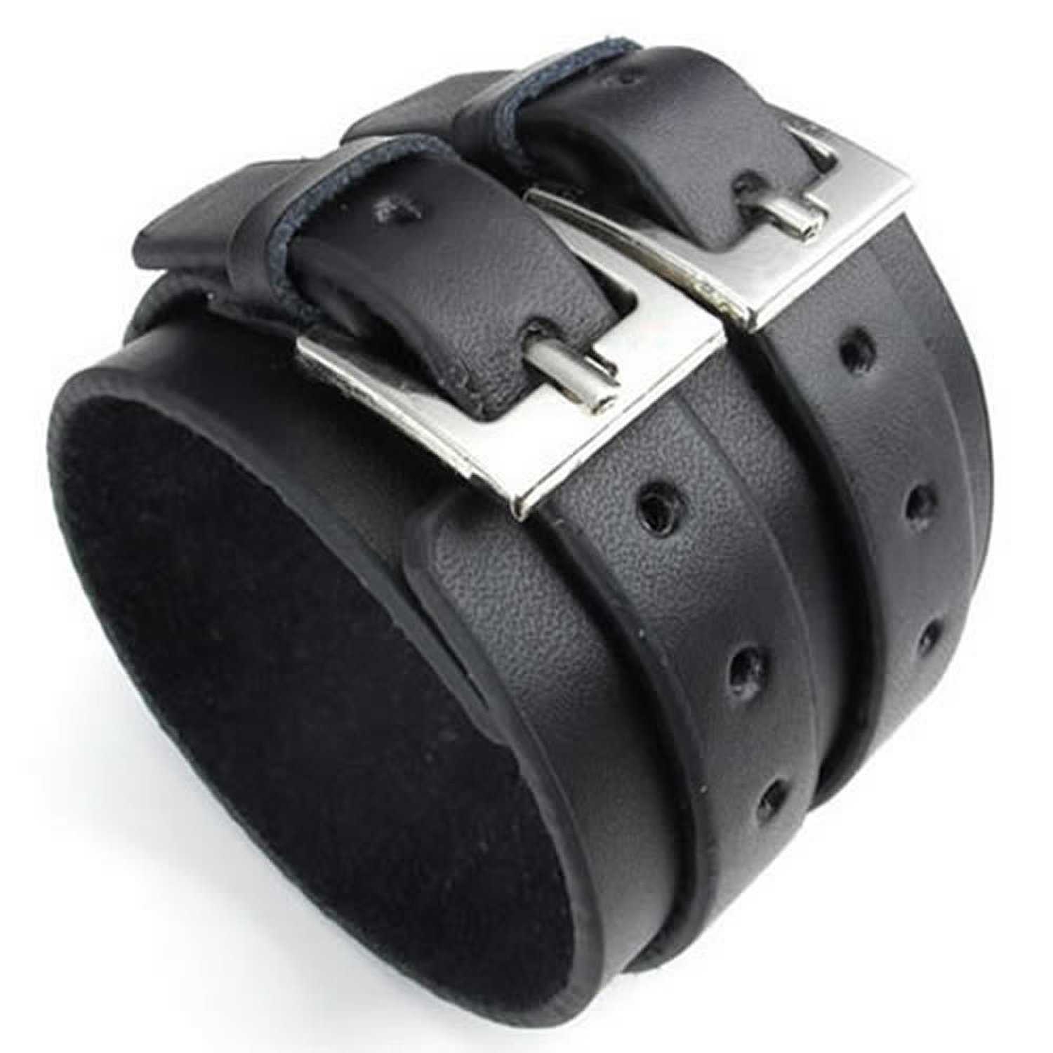 Stylish Casoty Leather Bracelets for Men & Women - Punk Rock Cuff Bracelet with Adjustable Buckle - Perfect Gift for Boyfriend, Husband, Father - Ideal for Daily Wear, Parties & Rock Concerts