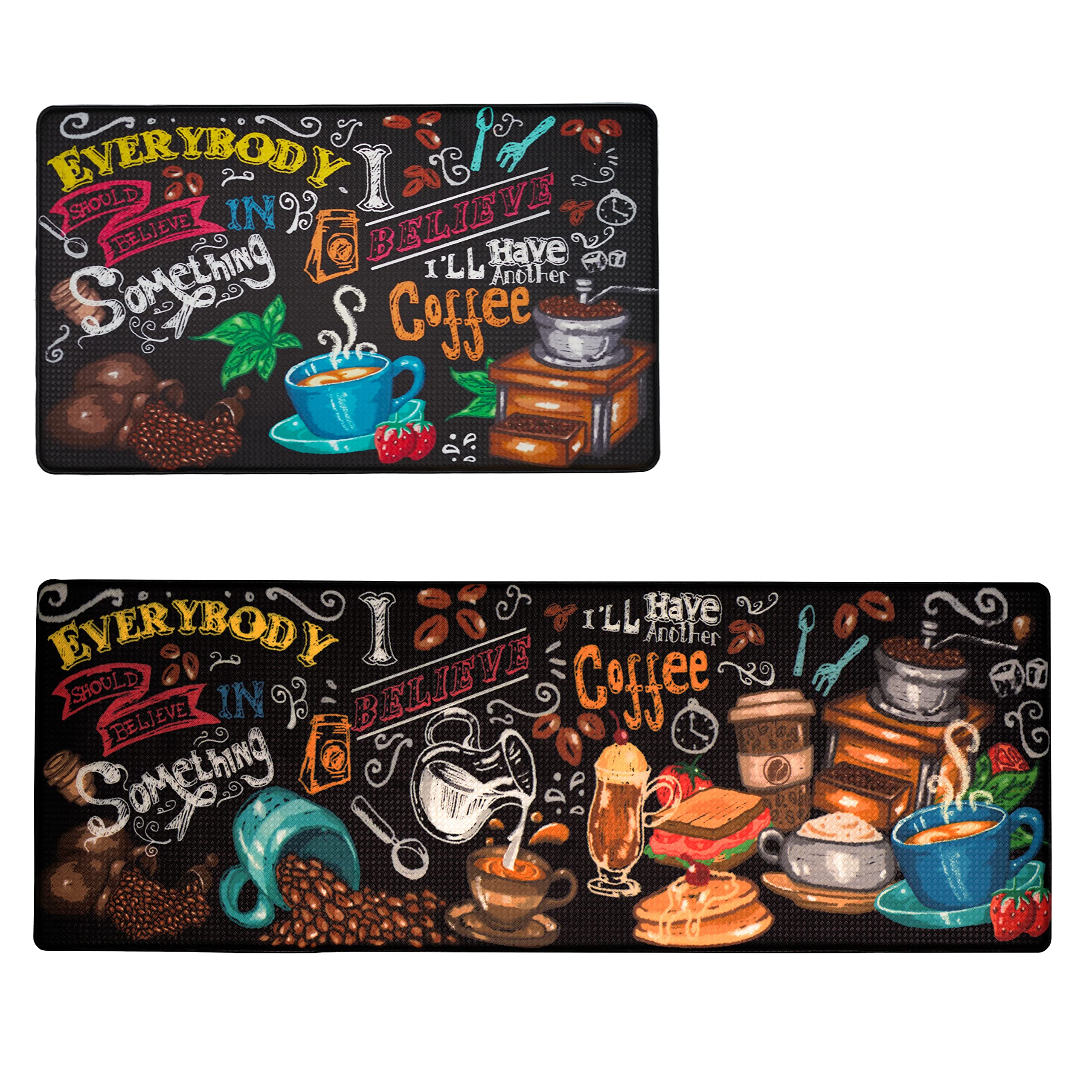 UpNUpCo Anti Fatigue Kitchen Floor Mat Set - 2 PCS Ergonomic Cushioned Mats for Sink & Stove Areas (47