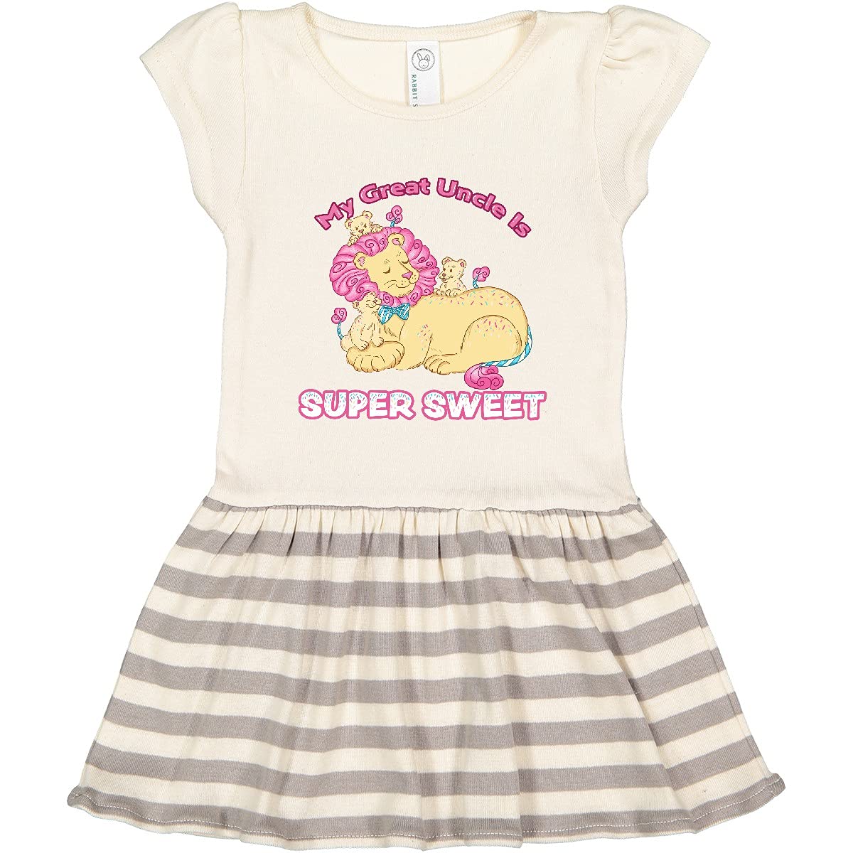 Inktastic My Great Uncle is Super Sweet Cotton Candy Lions Toddler Dress - Cute Baby Girl Outfit for Birthday, Party & Family Photos