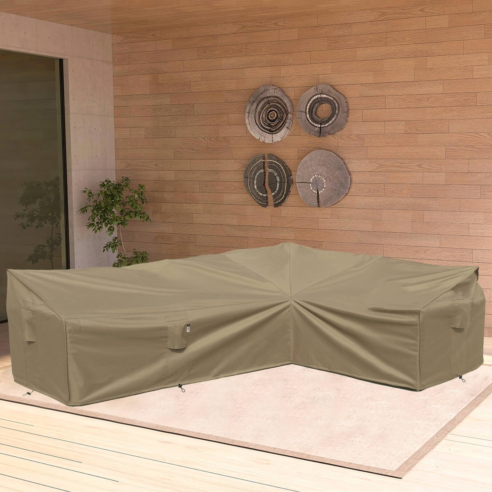 Heavy Duty 600D Waterproof Outdoor Sectional Sofa Cover - 120