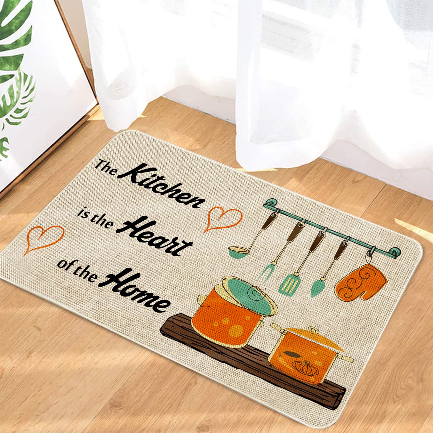 Roszwtit Farmhouse Kitchen Rugs - Washable Non-Slip Floor Mats for Home Decor, 30x17 Inch - Perfect for Farmhouse Style Kitchens, Entryways and High Traffic Areas