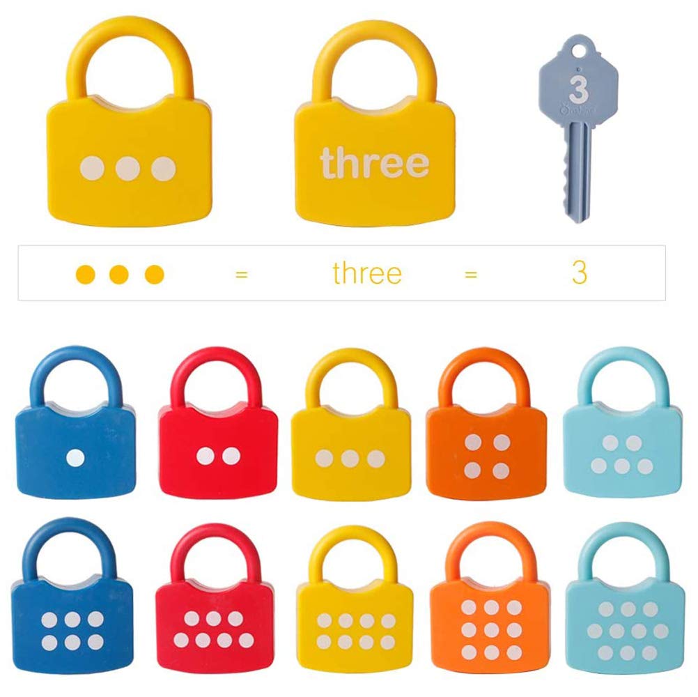 Willcome Kids Learning Locks with Keys - Numbers Matching & Counting Montessori Toys for Toddlers Ages 3+ | Early Math Educational Games for Preschool Classroom & Homeschool Learning Activities