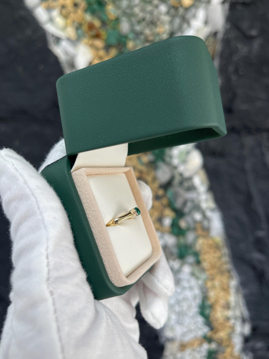 0.35ct Natural Colombian Emerald Round Cut Engagement Ring - Petite & Elegant Wedding Band for Proposal, Anniversary & Special Occasions