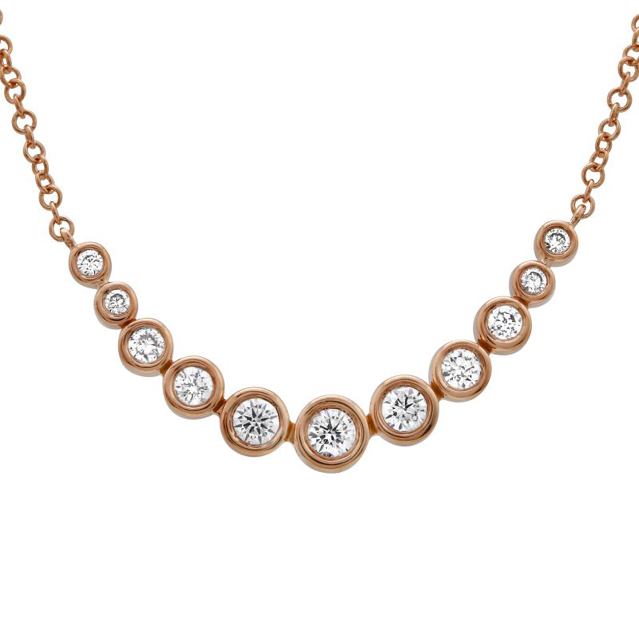 Graduated Diamond Bezel Necklace - Elegant 14K Gold Layered Pendant Necklace for Women | Perfect for Weddings, Anniversaries & Special Occasions