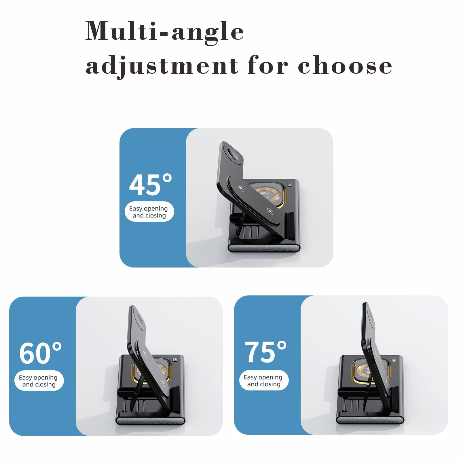 4-in-1 Fast Wireless Charger Stand for Samsung S24/S23/S22/Z Fold5/Z Flip5 - Multi-Device Charging Station with LED Light for Phone, Watch & Earbuds (White) | Perfect for Home, Office & Nightstand Charging