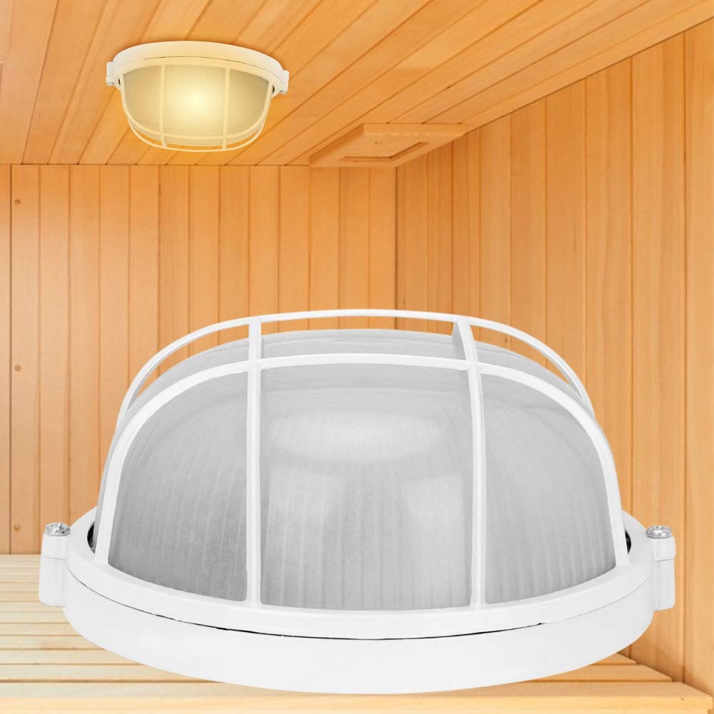 Explosion-Proof Sauna Light - High Temperature Resistant Round Ceiling Lamp for Steam Rooms & Spa | Durable Grid Bulkhead Lighting for Sauna, Bathhouse & Wellness Centers