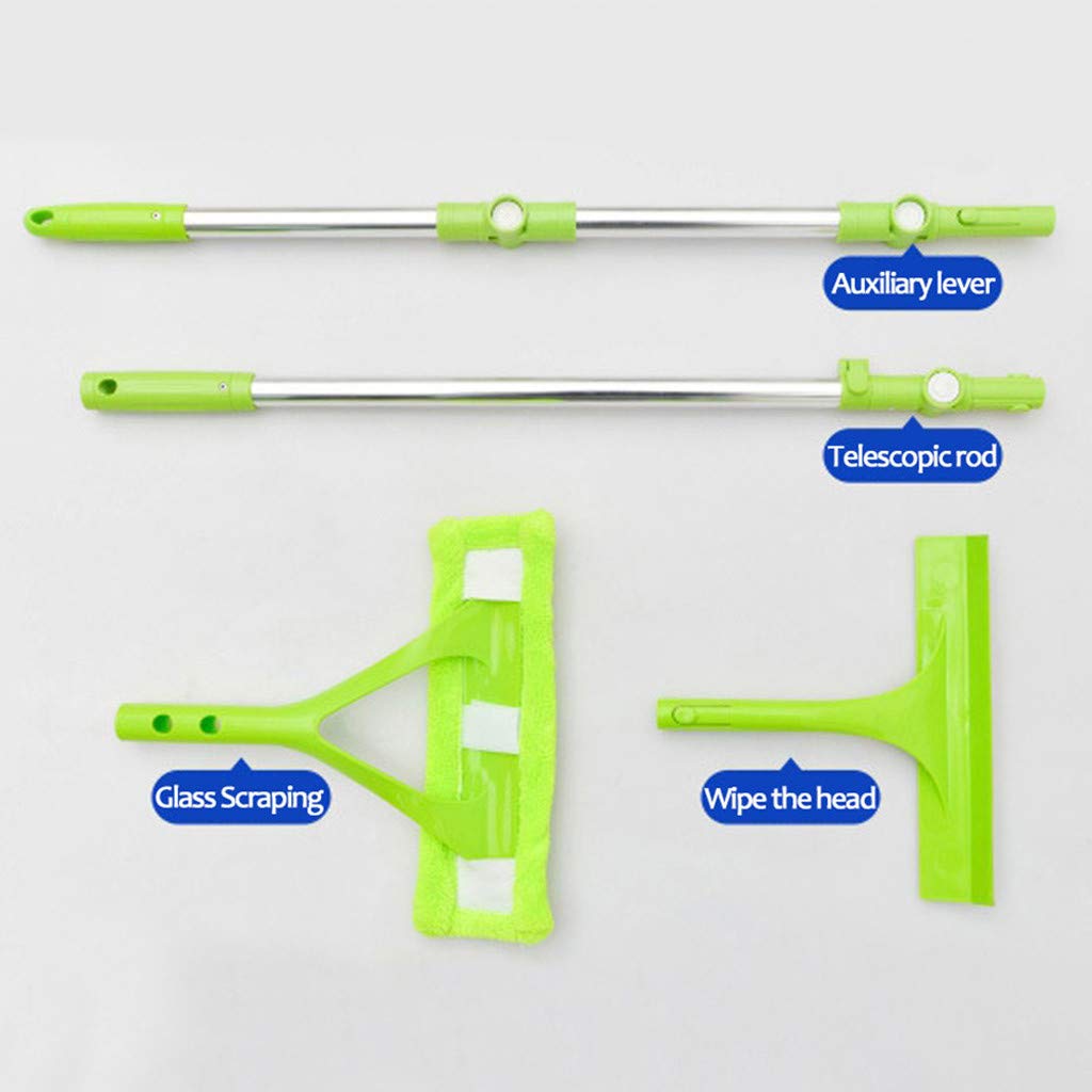 Telescopic U-Shaped Window Cleaner Kit with Foldable Handle - Lightweight Extendable Squeegee & Sponge for Windows, Shower, Car, Mirrors - Perfect for High-Reach Cleaning at Home or Office
