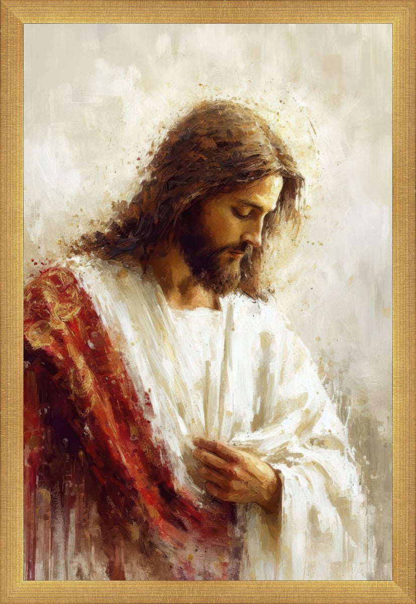 Jesus Christ in Red Robes - Religious Wall Art for Home & Church Decor - Perfect for Prayer Rooms, Sunday Schools & Christian Gifts